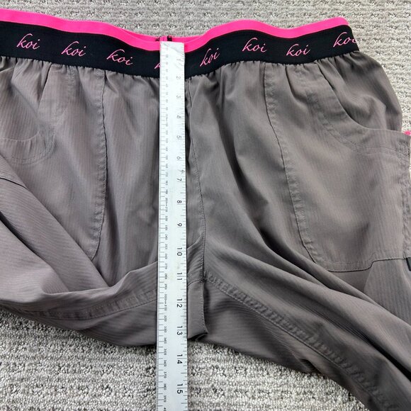 Koi Scrub Pants Women Size XL Regular Slim Fit Brown Stripes Casual Uniform - Picture 10 of 13